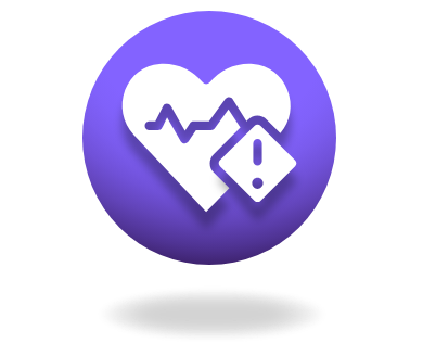Fast heartbeat inside circle icon